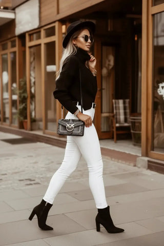 Oversized Button-Detail Turtleneck Knit Sweater SandSet