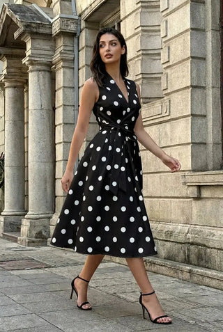 Parisian Polka Evening Dress SandSet