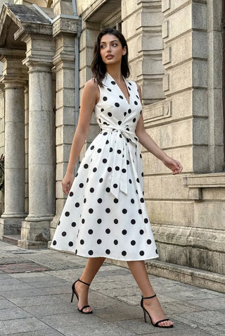 Parisian Polka Evening Dress SandSet