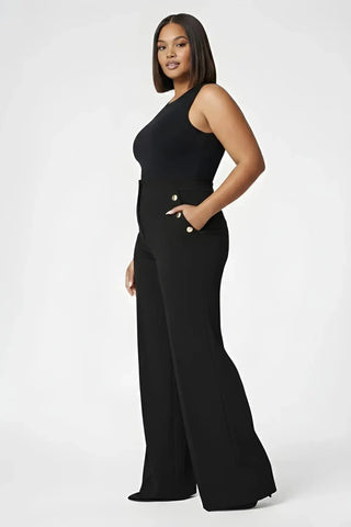 Plus Size High Stretch High-Waist Wide-Leg Pants SandSet