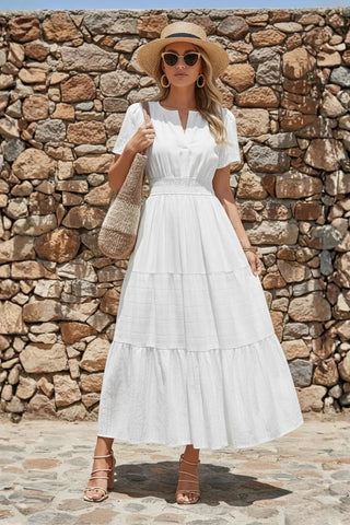 Pocket-Perfect Short Sleeve Casual Beach Dress SandSet