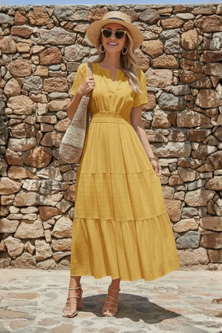 Pocket-Perfect Short Sleeve Casual Beach Dress SandSet