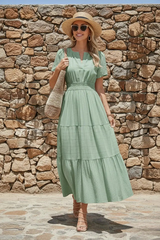 Pocket-Perfect Short Sleeve Casual Beach Dress SandSet