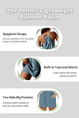 Premium Ease Active Mini Dress | Built-in Bra & Short SandSet