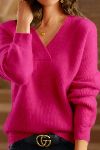 Premium Wool-Blend V-Neck Knitted Pullover SandSet