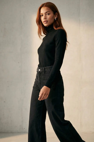 Retro Pocket Wide Leg Jeans SandSet