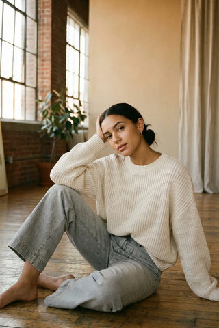 Retro Pocket Wide Leg Jeans SandSet