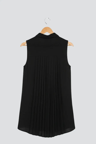 Ruffled V-Neck Sleeveless Lapel Blouse SandSet