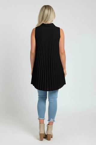 Ruffled V-Neck Sleeveless Lapel Blouse SandSet