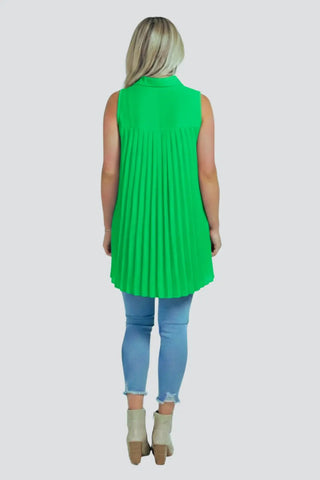 Ruffled V-Neck Sleeveless Lapel Blouse SandSet