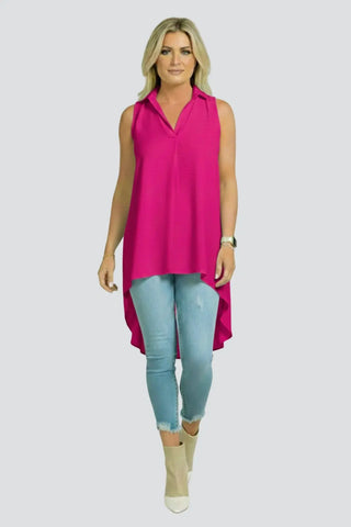 Ruffled V-Neck Sleeveless Lapel Blouse SandSet