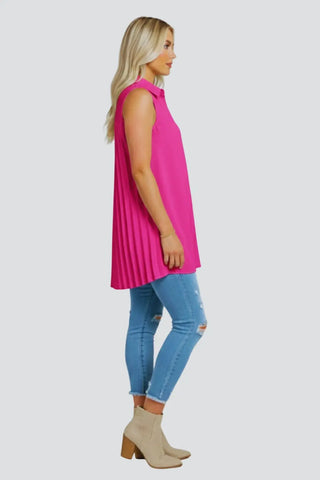 Ruffled V-Neck Sleeveless Lapel Blouse SandSet