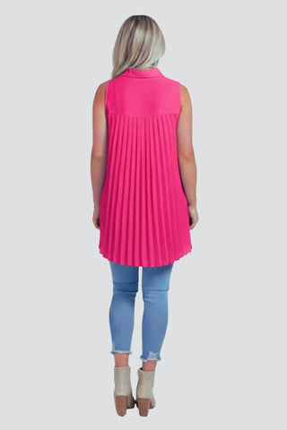 Ruffled V-Neck Sleeveless Lapel Blouse SandSet