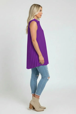 Ruffled V-Neck Sleeveless Lapel Blouse SandSet