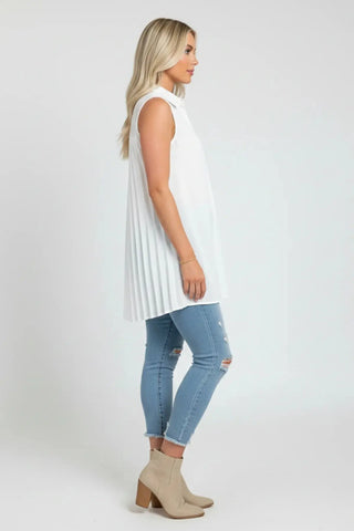 Ruffled V-Neck Sleeveless Lapel Blouse SandSet