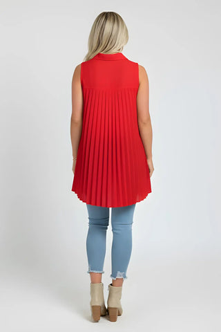 Ruffled V-Neck Sleeveless Lapel Blouse SandSet