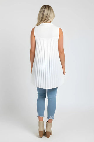 Ruffled V-Neck Sleeveless Lapel Blouse SandSet