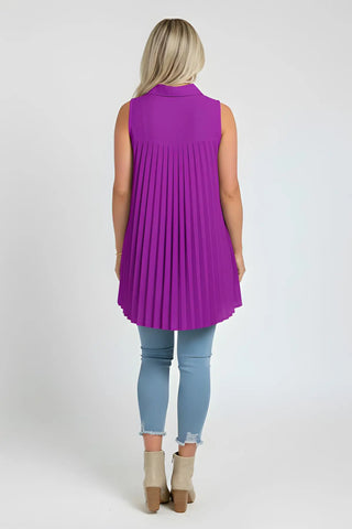 Ruffled V-Neck Sleeveless Lapel Blouse SandSet