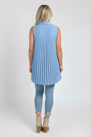 Ruffled V-Neck Sleeveless Lapel Blouse SandSet