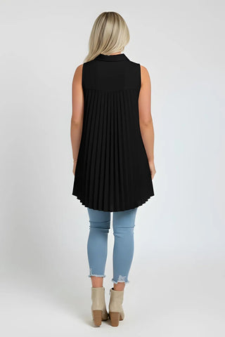 Ruffled V-Neck Sleeveless Lapel Blouse SandSet
