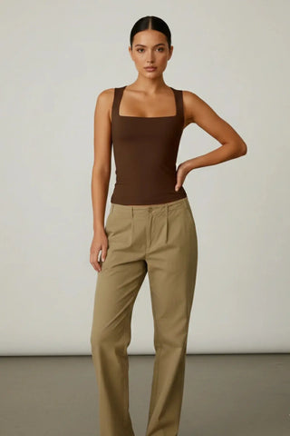 Seamless Sculpting Contour Square-Neck Vest Top SandSet