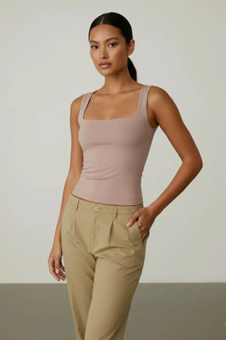 Seamless Sculpting Contour Square-Neck Vest Top SandSet