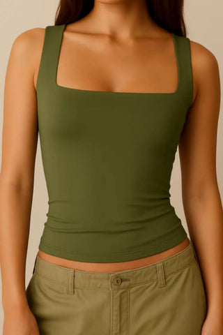 Seamless Sculpting Contour Square-Neck Vest Top SandSet