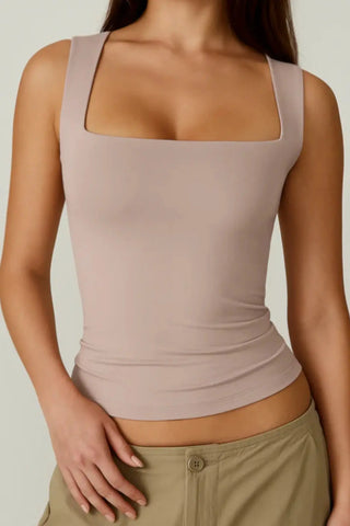 Seamless Sculpting Contour Square-Neck Vest Top SandSet