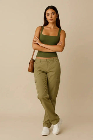 Seamless Sculpting Contour Square-Neck Vest Top SandSet