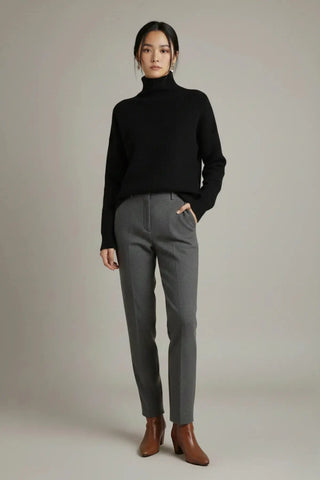 The Loose-Fit Pure Wool Turtleneck Sweater SandSet