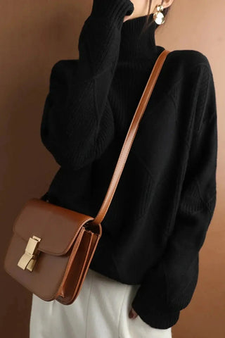 The Loose-Fit Pure Wool Turtleneck Sweater SandSet