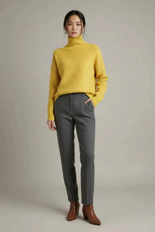 The Loose-Fit Pure Wool Turtleneck Sweater SandSet