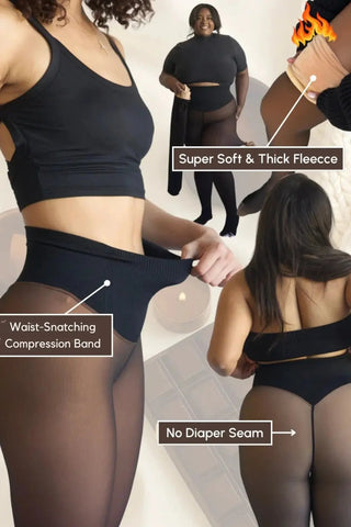 The Ultimate Fleece-Lined Illusion Tights SandSet