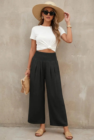 Urban Flow Smocked Wide-Legs Pants SandSet