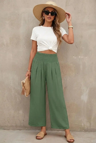 Urban Flow Smocked Wide-Legs Pants SandSet
