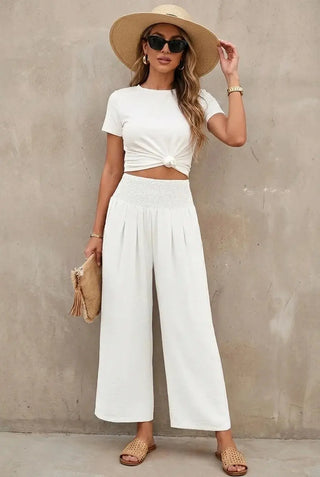 Urban Flow Smocked Wide-Legs Pants SandSet