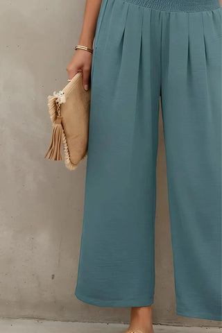 Urban Flow Smocked Wide-Legs Pants SandSet