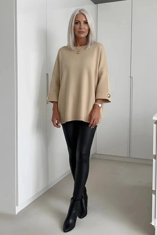 Women's Classic Solid Color Knit Top SandSet