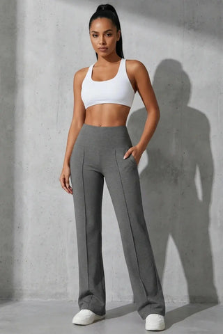 Women's Plain Loose Straight Leg Pants SandSet