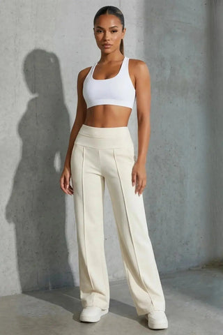 Women's Plain Loose Straight Leg Pants SandSet