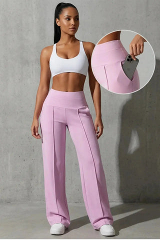 Women's Plain Loose Straight Leg Pants SandSet