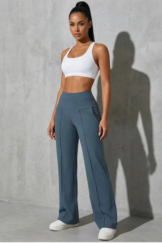 Women's Plain Loose Straight Leg Pants SandSet