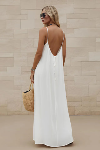 Women’s Stylish Backless Square-Neck Cami Maxi Dress SandSet