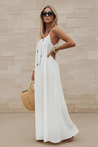 Women’s Stylish Backless Square-Neck Cami Maxi Dress SandSet