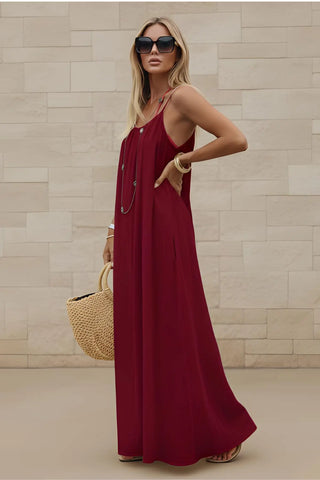 Women’s Stylish Backless Square-Neck Cami Maxi Dress SandSet