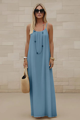 Women’s Stylish Backless Square-Neck Cami Maxi Dress SandSet