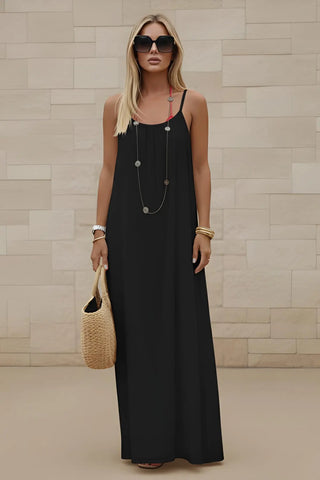 Women’s Stylish Backless Square-Neck Cami Maxi Dress SandSet