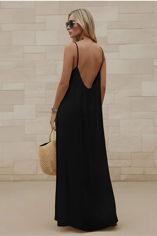 Women’s Stylish Backless Square-Neck Cami Maxi Dress SandSet
