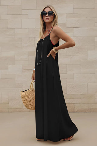 Women’s Stylish Backless Square-Neck Cami Maxi Dress SandSet