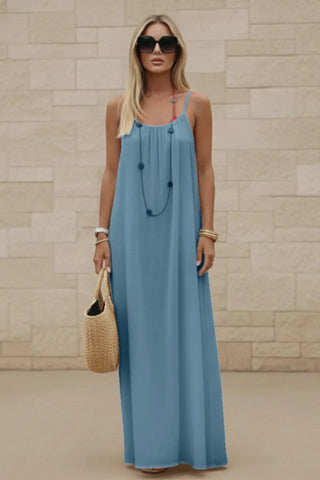 Women’s Stylish Backless Square-Neck Cami Midi Dress SandSet